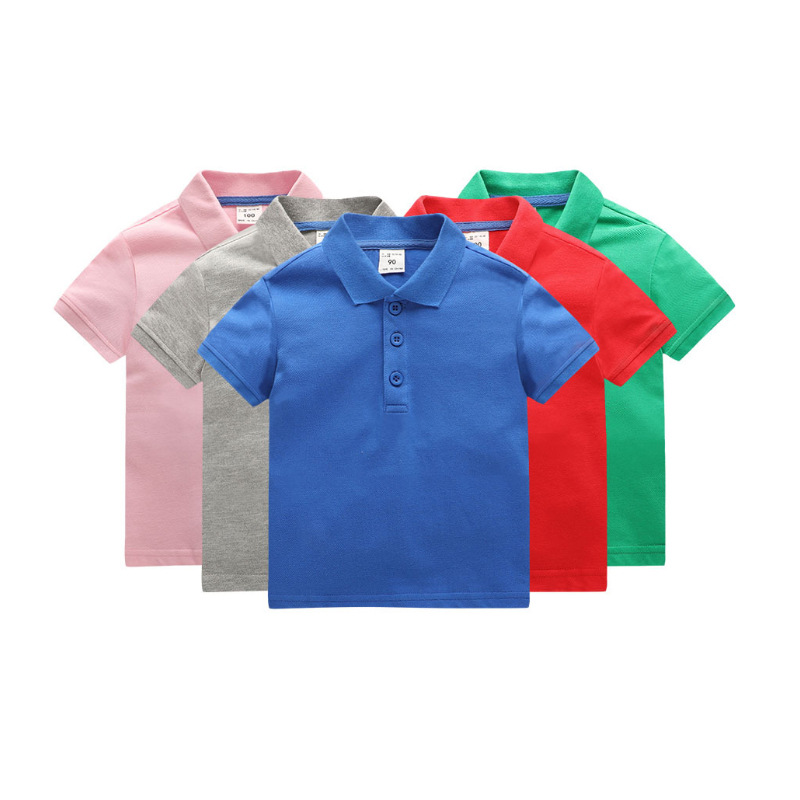 Pasgemaakte logo kinders polo -hemde 100% katoen