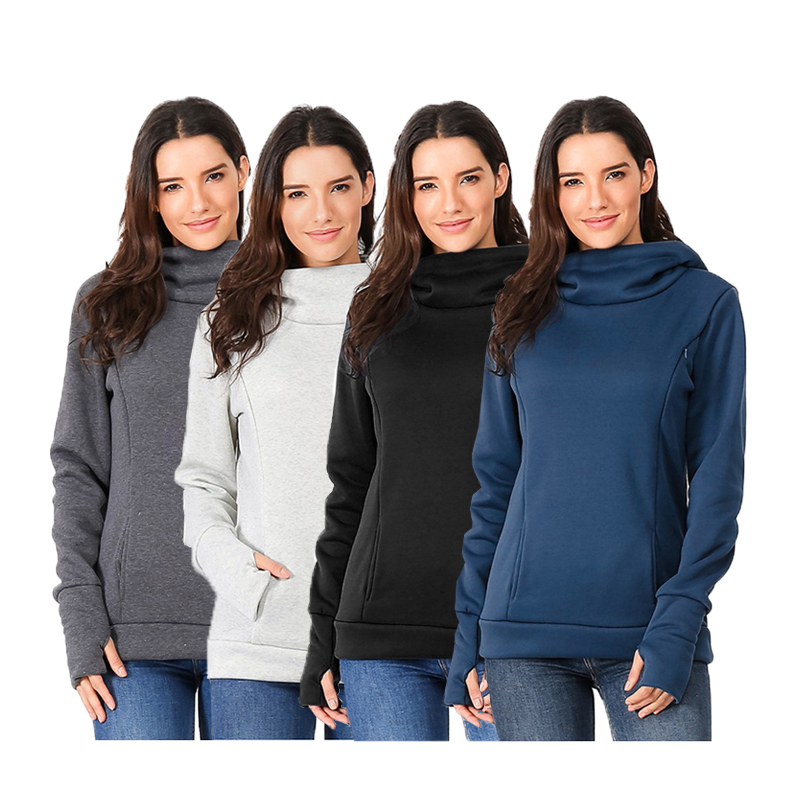 Soliede kleur gedrukte kapverpleeg Hoodie Top