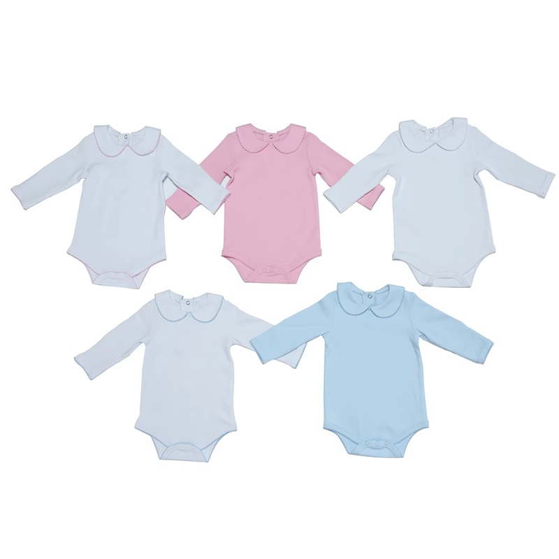 Babaklere aangepas picot trim baba onesie