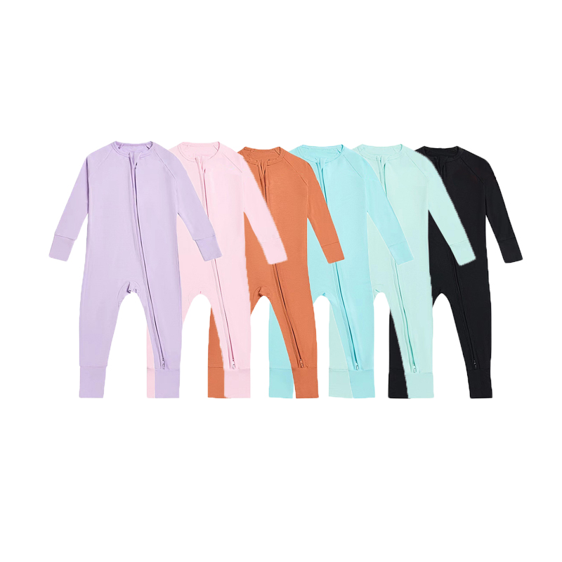 Bamboes baba pajamas rits voetie pyjamas romper