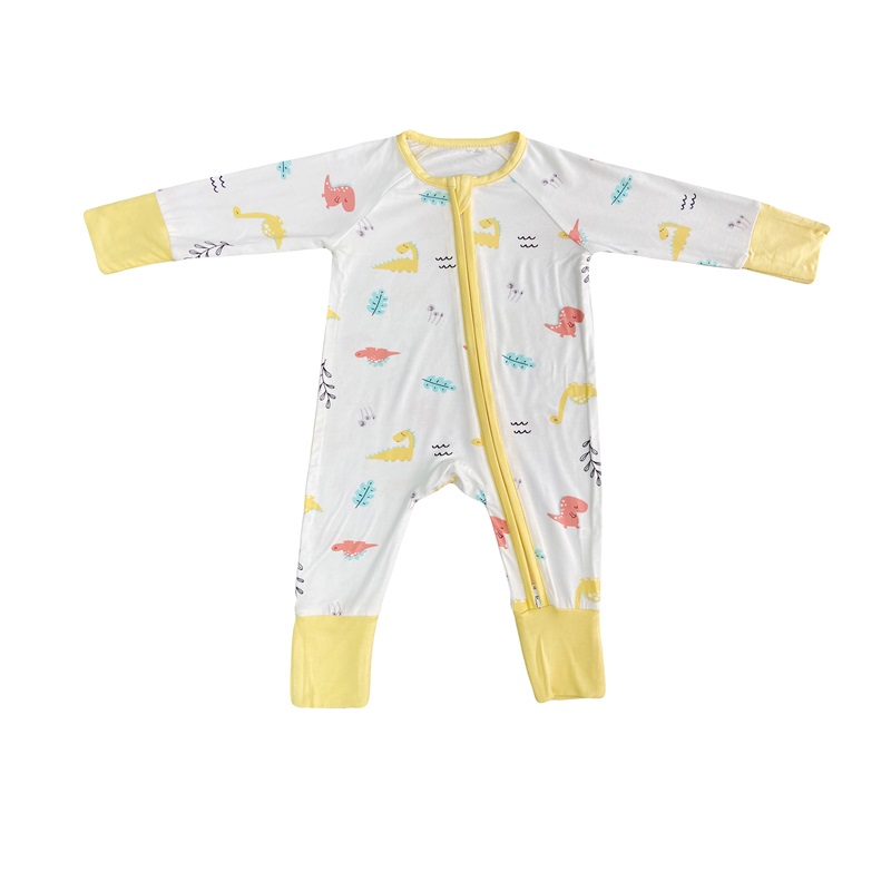 Bamboes baba rompers rits voetie pyjamas cabriolet romper