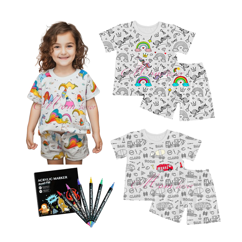 Kids Cartoon Graffiti Pajamas Diy Coloring PajiAma -stelle