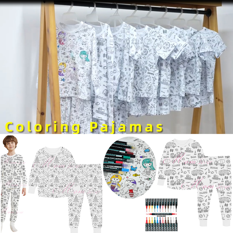 Kinders kleur pyjama-stelle 3-8 jaar Boys Girs Pyjamas